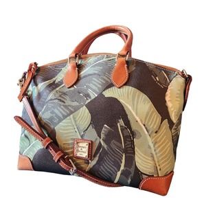 Dooney &  Bourke Satchel Banana/Palm Leaf tropical print, summer fashion